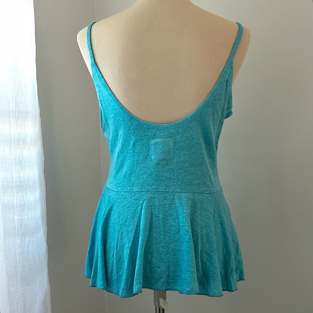 🌸NWT Chaser Scoop Back Peplum Cami. Aqua. Size: Small - Picture 4 of 8